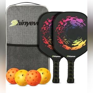 Shinyever Pickleball Set With 2 Paddles And 4 Balls